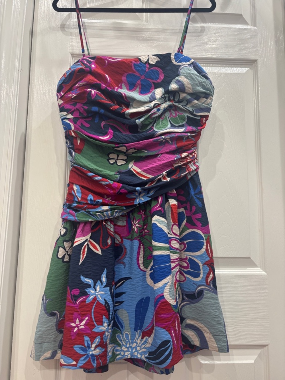 Anthropologie Magenta Floral Dress with Multicolor Accents